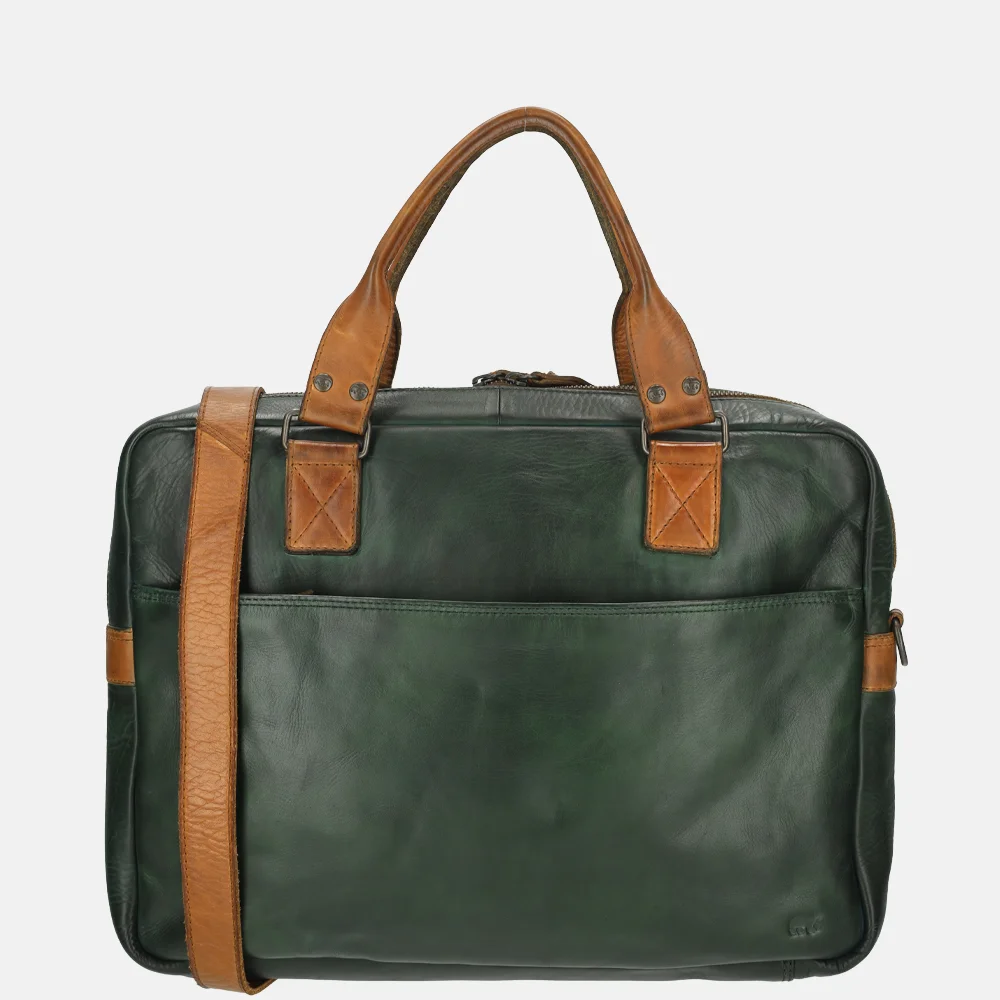 Bear Design laptoptas bruin en groen